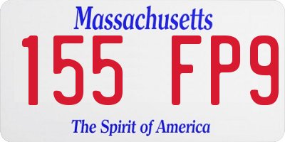 MA license plate 155FP9