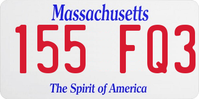 MA license plate 155FQ3