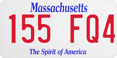 MA license plate 155FQ4