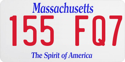 MA license plate 155FQ7