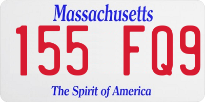 MA license plate 155FQ9