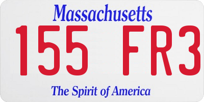 MA license plate 155FR3