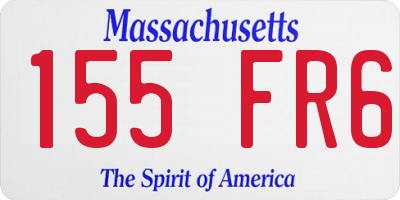 MA license plate 155FR6
