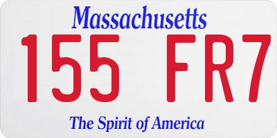 MA license plate 155FR7