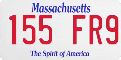 MA license plate 155FR9