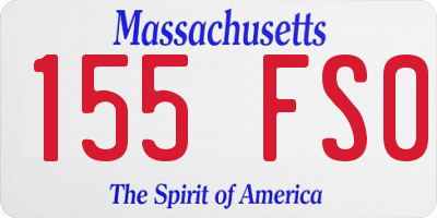 MA license plate 155FS0