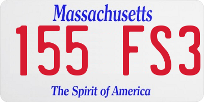 MA license plate 155FS3