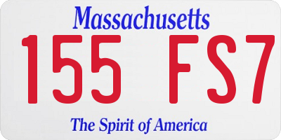 MA license plate 155FS7