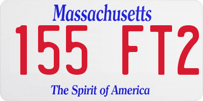 MA license plate 155FT2
