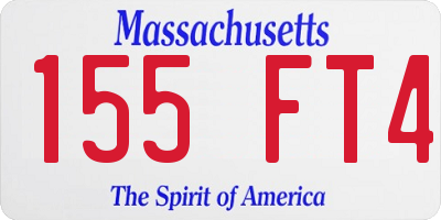 MA license plate 155FT4