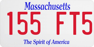 MA license plate 155FT5