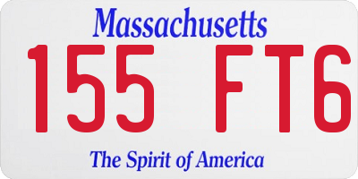 MA license plate 155FT6