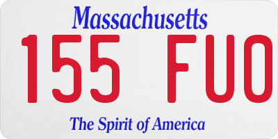 MA license plate 155FU0