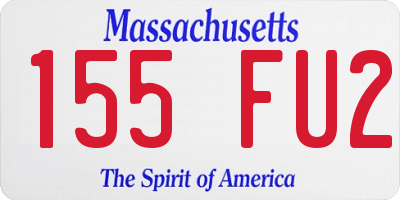 MA license plate 155FU2