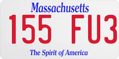 MA license plate 155FU3