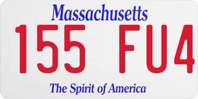 MA license plate 155FU4