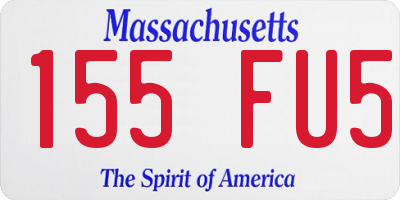 MA license plate 155FU5