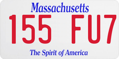 MA license plate 155FU7