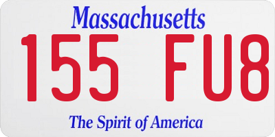 MA license plate 155FU8