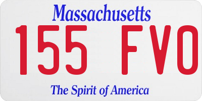 MA license plate 155FV0