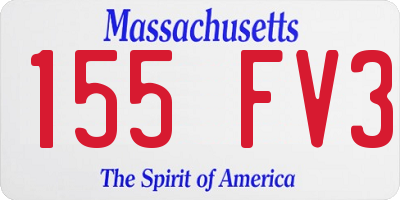 MA license plate 155FV3