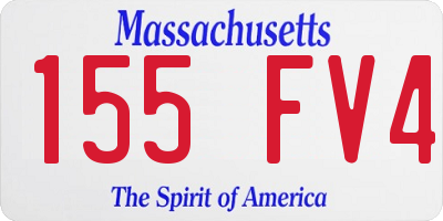 MA license plate 155FV4