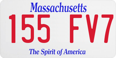 MA license plate 155FV7