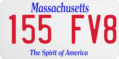 MA license plate 155FV8
