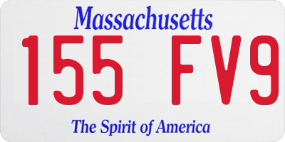 MA license plate 155FV9
