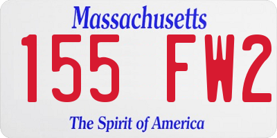 MA license plate 155FW2