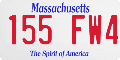MA license plate 155FW4