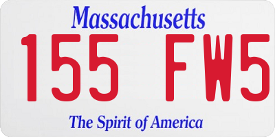 MA license plate 155FW5