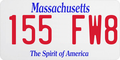 MA license plate 155FW8
