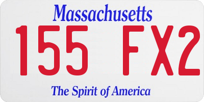 MA license plate 155FX2