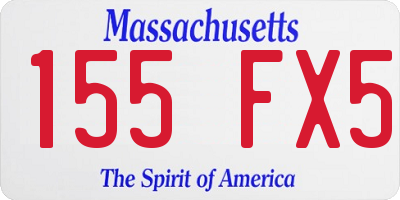 MA license plate 155FX5