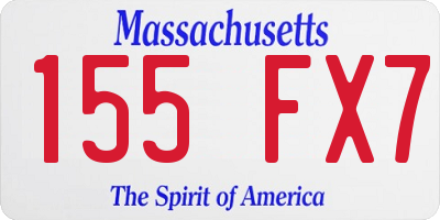 MA license plate 155FX7