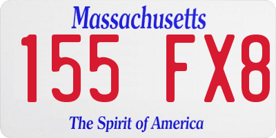 MA license plate 155FX8