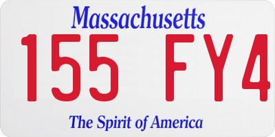 MA license plate 155FY4