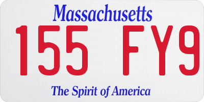 MA license plate 155FY9