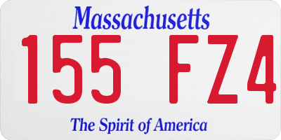 MA license plate 155FZ4