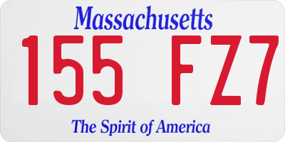 MA license plate 155FZ7