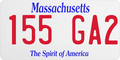 MA license plate 155GA2