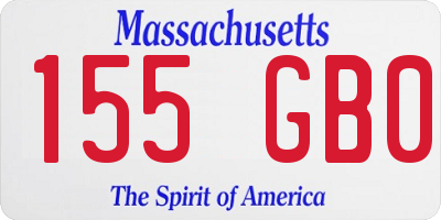 MA license plate 155GB0