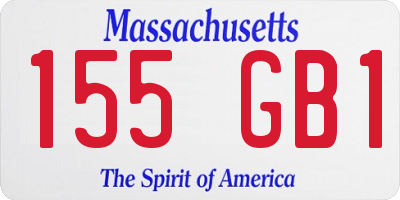 MA license plate 155GB1