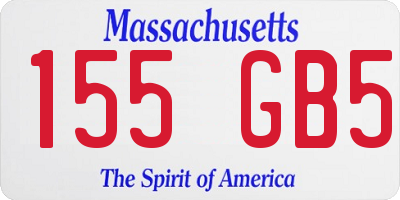 MA license plate 155GB5