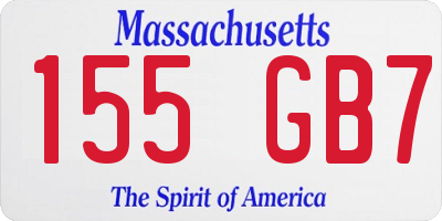 MA license plate 155GB7