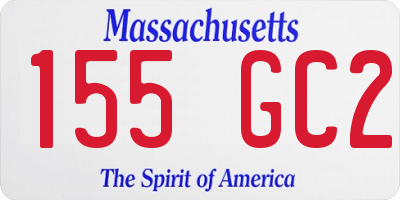 MA license plate 155GC2