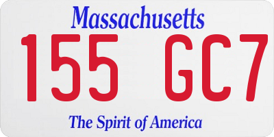 MA license plate 155GC7