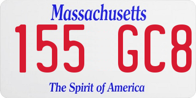 MA license plate 155GC8