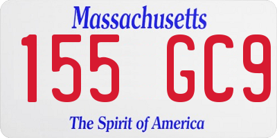 MA license plate 155GC9